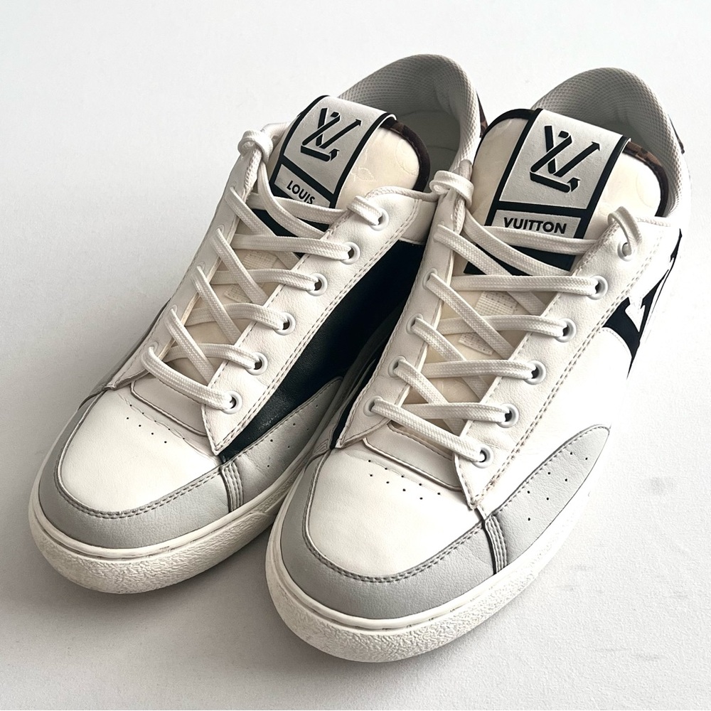 Louis Vuitton White and Gray Sneakers